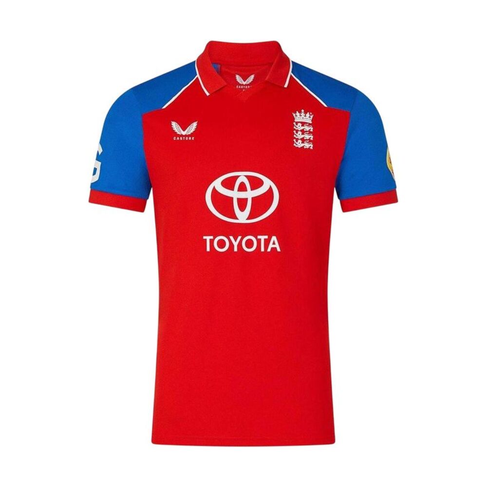 Castore Mens 2026/2027 England Cricket Cricket Shirt / Red/Blue